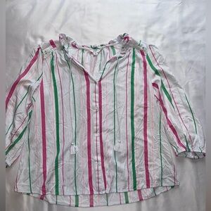 Crown & Ivy Striped Blouse Size Medium